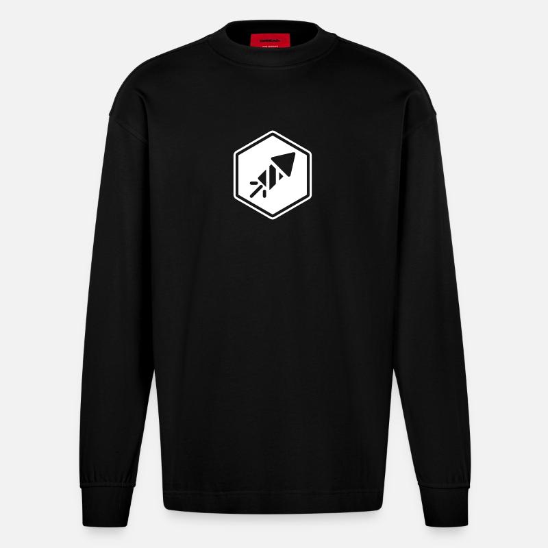 Fe & Py Originale - Heavyweight Oversized Organic Langarmshirt Made in EU - SOLID BLACK