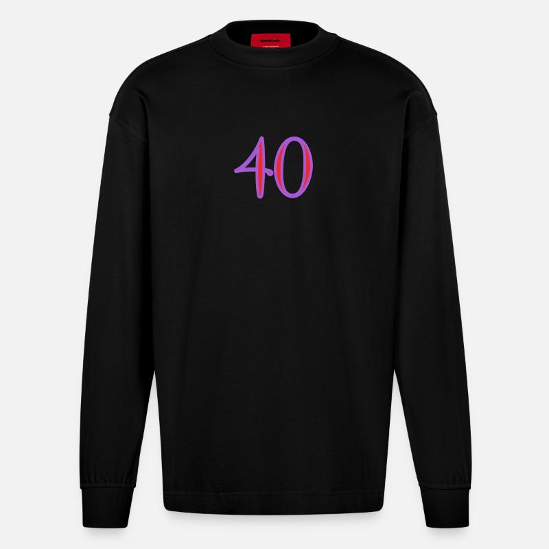 40 - Heavyweight Oversized Organic Langarmshirt Made in EU - SOLID BLACK