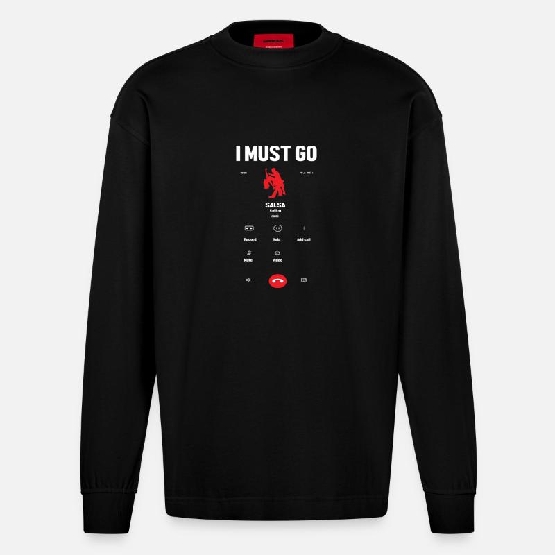 Salsa Tänzer Tänzerin - Heavyweight Oversized Organic Langarmshirt Made in EU - SOLID BLACK