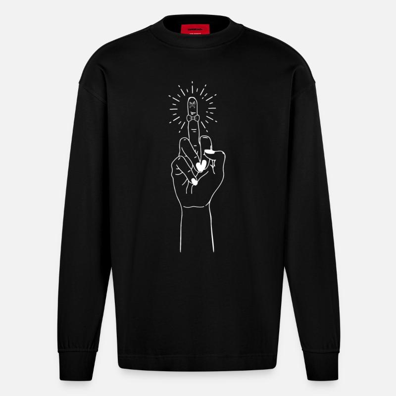 FUCKYOU3 - Heavyweight Oversized Organic Langarmshirt Made in EU - SOLID BLACK