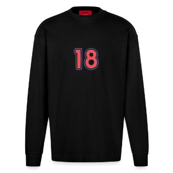 18. 18 YEARS OLD - Heavyweight Oversized Organic Longsleeve Shirt Made in EU - SOLID BLACK - Front