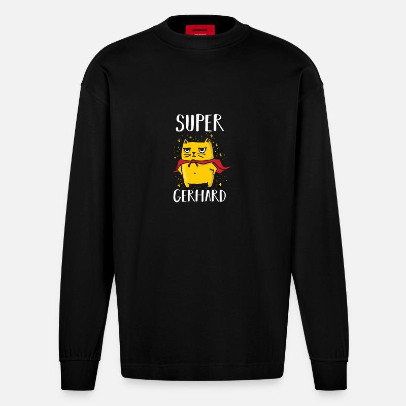Gerhard - Heavyweight Oversized Organic Langarmshirt Made in EU - SOLID BLACK