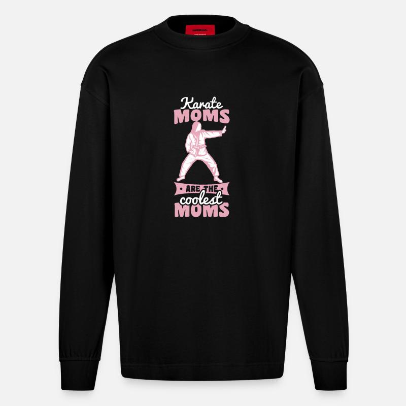 Karate Mutter - Heavyweight Oversized Organic Langarmshirt Made in EU - SOLID BLACK