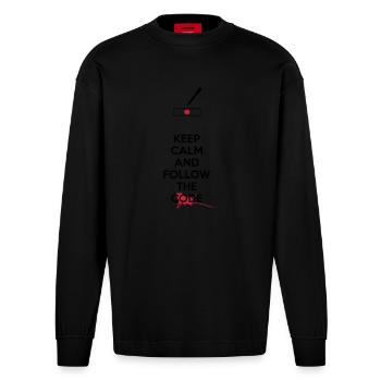 Dexter - Halten Sie Ruhe und folgen Sie den Black - Heavyweight Oversized Organic Langarmshirt Made in EU - SOLID BLACK - Vorne