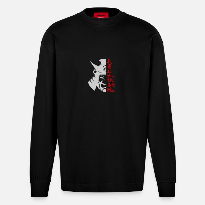 Samurai - Heavyweight Oversized Organic Langarmshirt Made in EU - SOLID BLACK