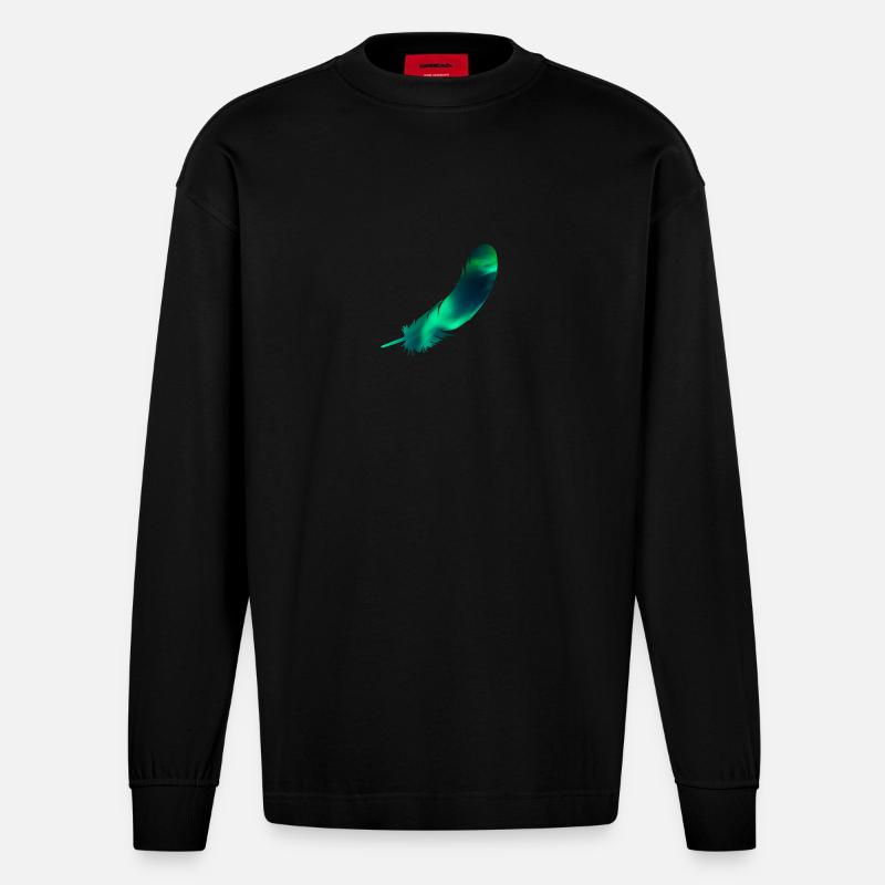 Plume cool - Manches longues bio épais oversize fabriqué en UE - SOLID BLACK