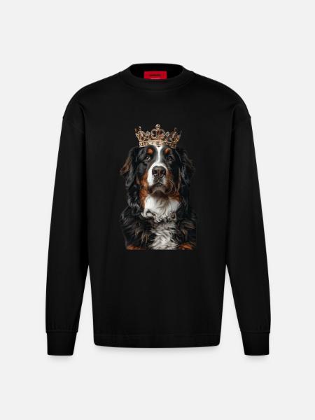 Bouvier bernois - Manches longues bio épais oversize fabriqué en UE - SOLID BLACK