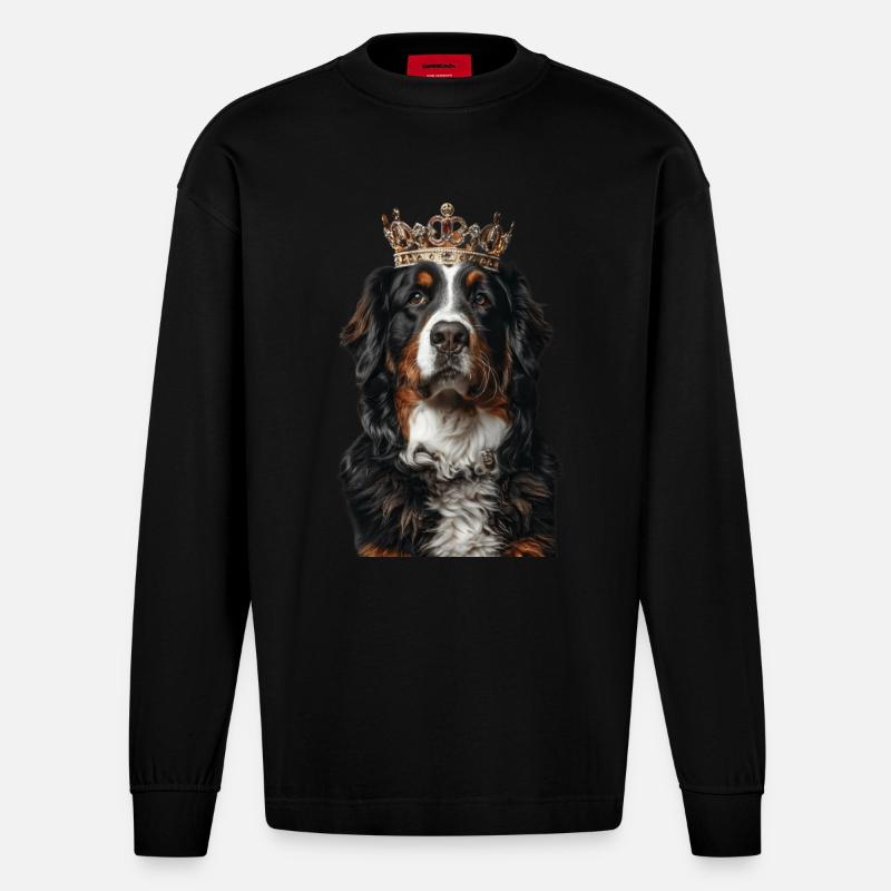 Bouvier bernois - Manches longues bio épais oversize fabriqué en UE - SOLID BLACK