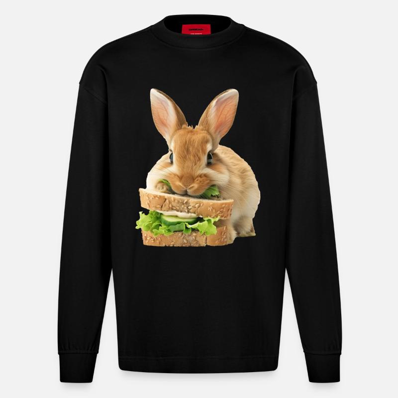 Rabbit - Heavyweight Oversized Organic Longsleeve Shirt Made in EU - SOLID BLACK