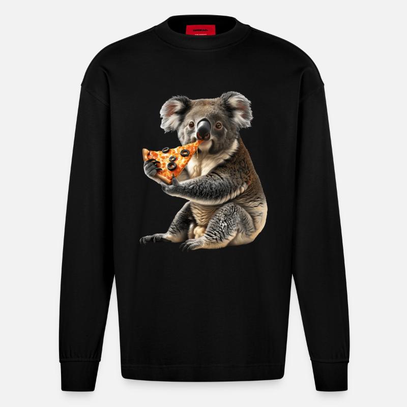 Koala - Heavyweight Oversized Organic Langarmshirt Made in EU - SOLID BLACK