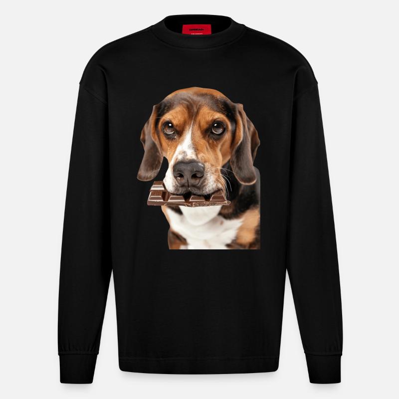 Beagle - Heavyweight Oversized Organic Langarmshirt Made in EU - SOLID BLACK