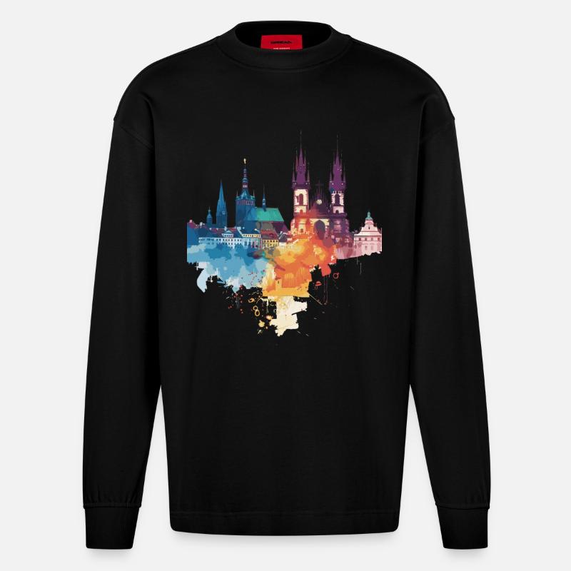 Élan - Manches longues bio épais oversize fabriqué en UE - SOLID BLACK