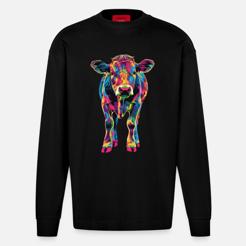 Kuh - Heavyweight Oversized Organic Langarmshirt Made in EU - SOLID BLACK