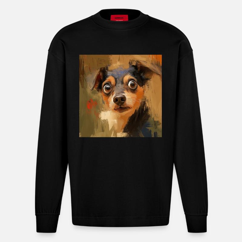 Hund - Heavyweight Oversized Organic Langarmshirt Made in EU - SOLID BLACK