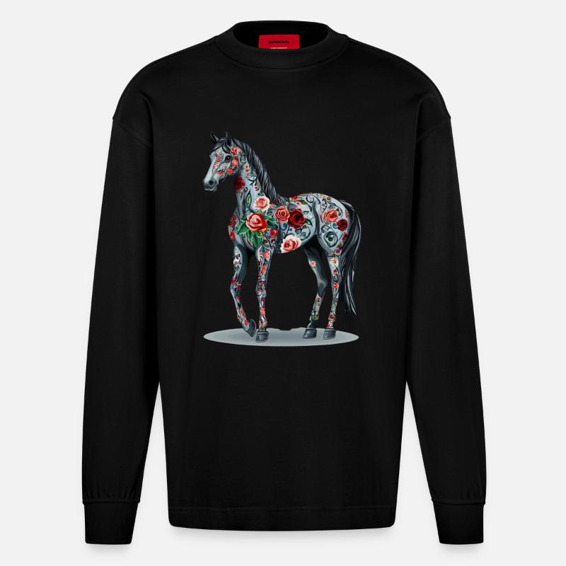 Arabisch - Heavyweight Oversized Organic Langarmshirt Made in EU - SOLID BLACK