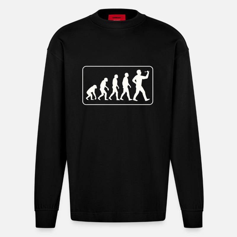 Evolution Dart - Heavyweight Oversized Organic Longsleeve Shirt Made in EU - SOLID BLACK