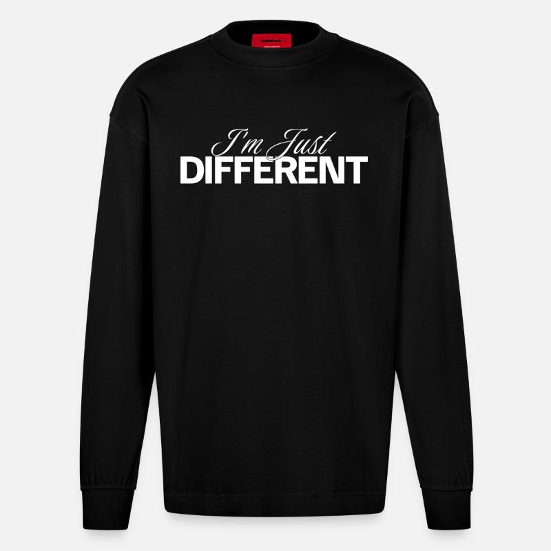 Je suis différent - Manches longues bio épais oversize fabriqué en UE - SOLID BLACK