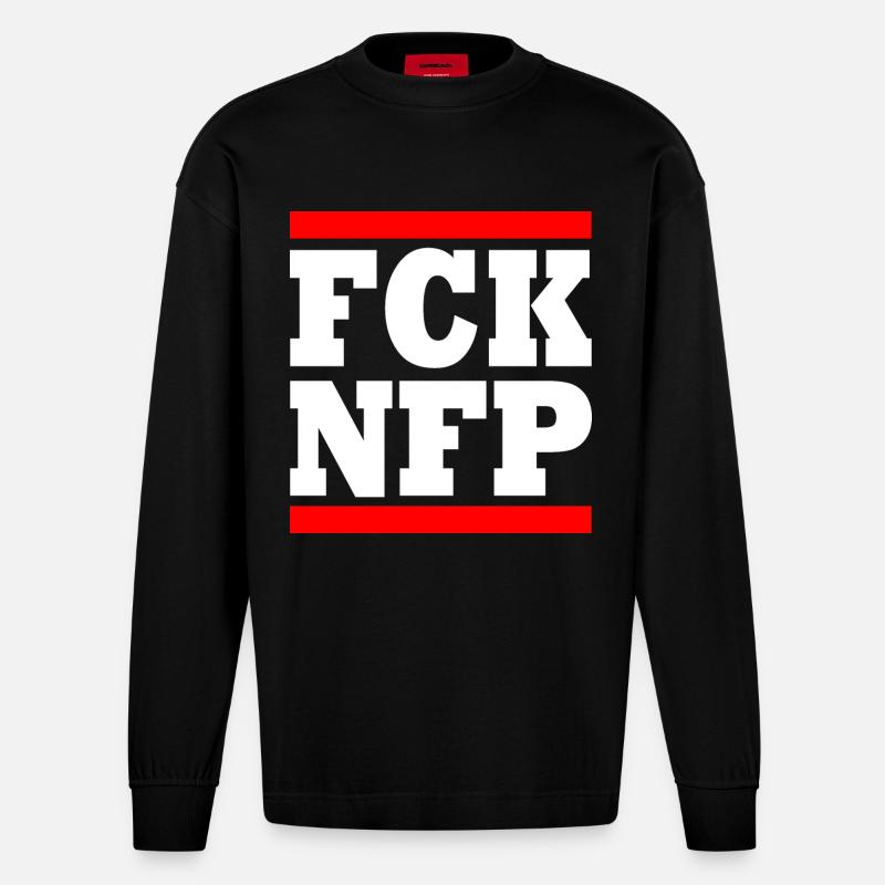 Fck nfp - Heavyweight Oversized Organic Langarmshirt Made in EU - SOLID BLACK