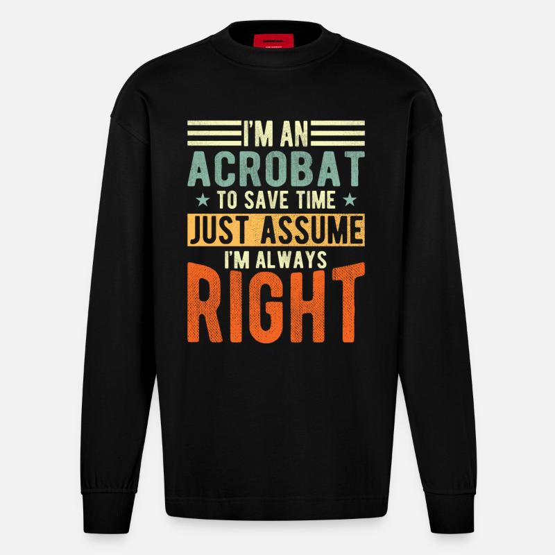 Akrobat - Heavyweight Oversized Organic Langarmshirt Made in EU - SOLID BLACK
