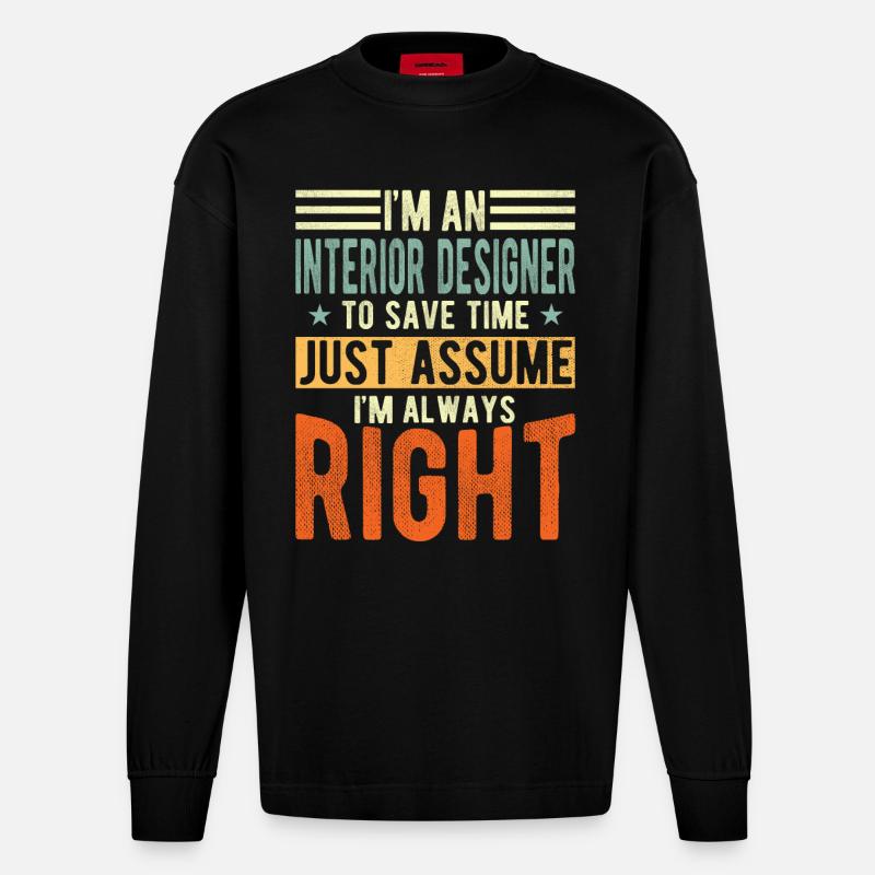 Architecte - Manches longues bio épais oversize fabriqué en UE - SOLID BLACK