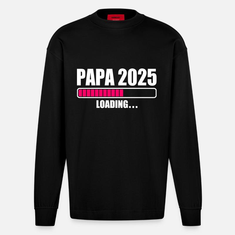 Papa 2025 - Heavyweight Oversized Organic Langarmshirt Made in EU - SOLID BLACK