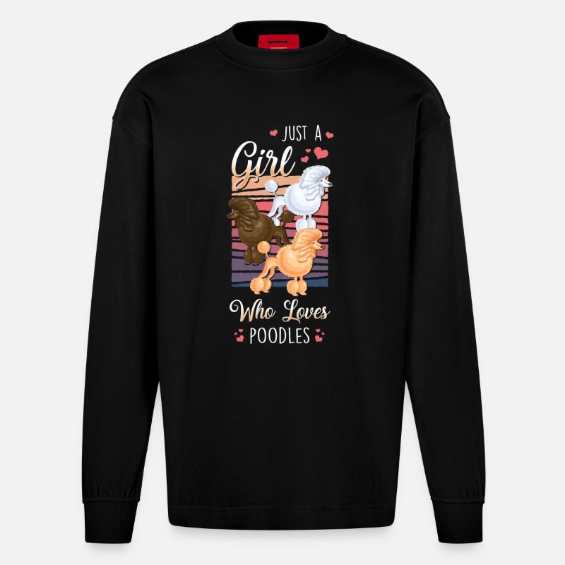 Caniche Disant - Manches longues bio épais oversize fabriqué en UE - SOLID BLACK
