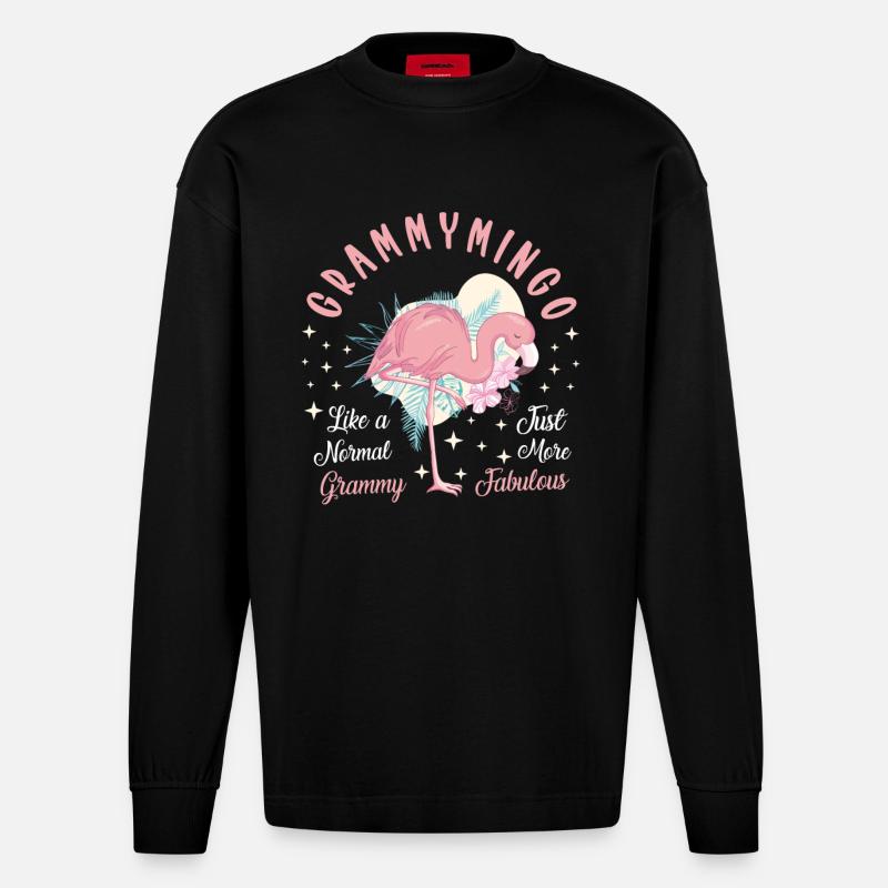 Oma Sprüche - Heavyweight Oversized Organic Langarmshirt Made in EU - SOLID BLACK