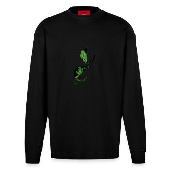 Element Air - Manches longues bio épais oversize fabriqué en UE - SOLID BLACK - Devant