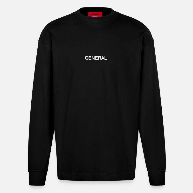 GeneraL - Heavyweight Oversized Organic Langarmshirt Made in EU - SOLID BLACK