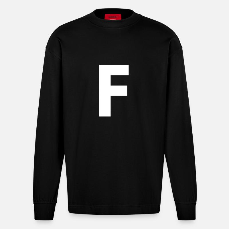 F - Heavyweight Oversized Organic Langarmshirt Made in EU - SOLID BLACK