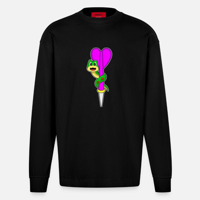 Fléchette serpent - Manches longues bio épais oversize fabriqué en UE - SOLID BLACK