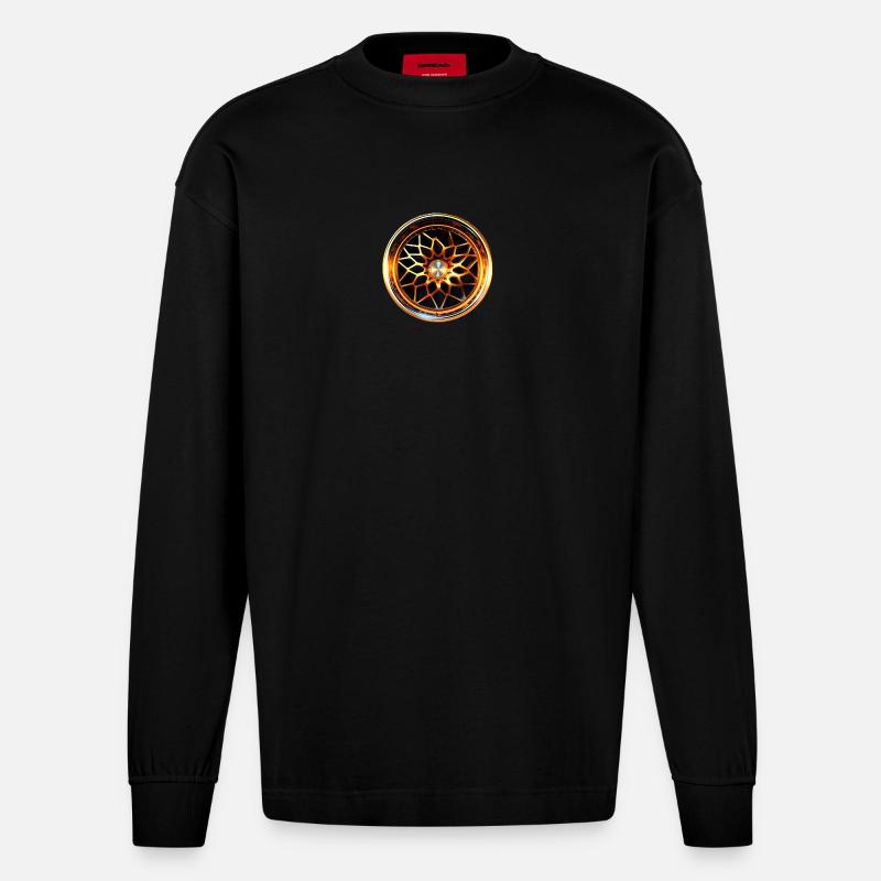 Car Rim - Heavyweight Oversized Organic Langarmshirt Made in EU - SOLID BLACK
