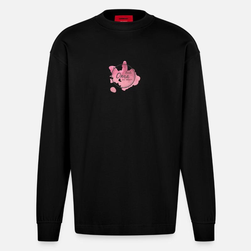 Beste Oma der Welt - Heavyweight Oversized Organic Langarmshirt Made in EU - SOLID BLACK