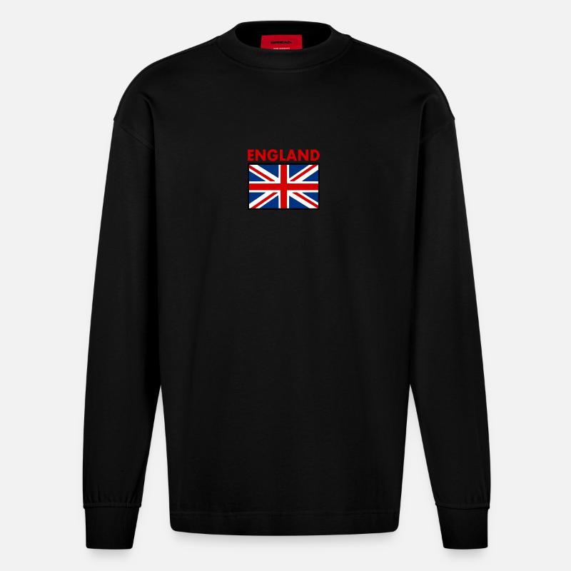 England - Heavyweight Oversized Organic Langarmshirt Made in EU - SOLID BLACK