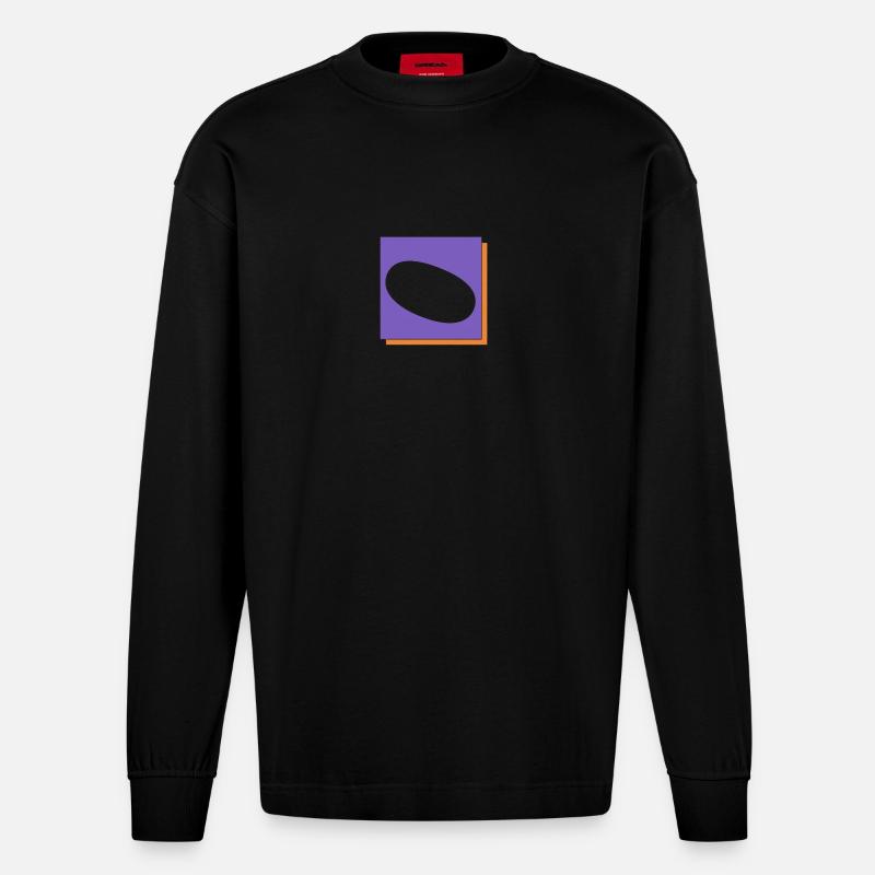 Trend Grafik Design - Heavyweight Oversized Organic Langarmshirt Made in EU - SOLID BLACK