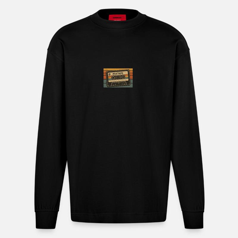 Mixtape - Heavyweight Oversized Organic Langarmshirt Made in EU - SOLID BLACK