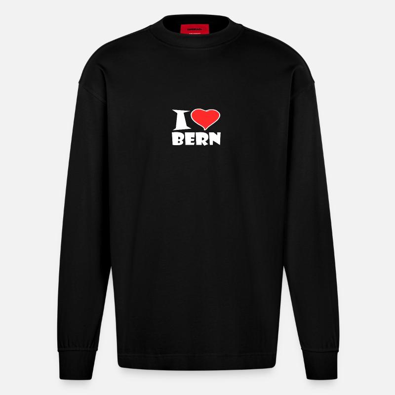 Bern - Heavyweight Oversized Organic Langarmshirt Made in EU - SOLID BLACK