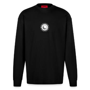 Beginner golf clup - Heavyweight Oversized Organic Langarmshirt Made in EU - SOLID BLACK - Vorne