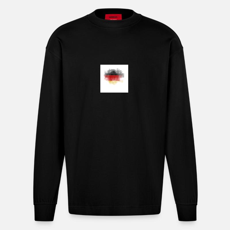 Germany2024 - Heavyweight Oversized Organic Langarmshirt Made in EU - SOLID BLACK