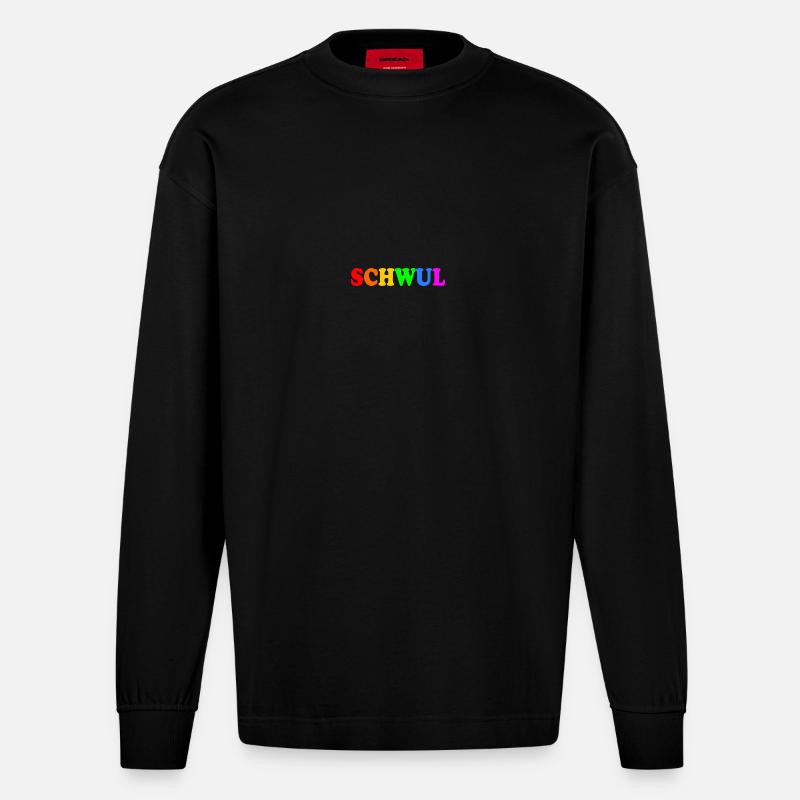 Schwul - Heavyweight Oversized Organic Langarmshirt Made in EU - SOLID BLACK