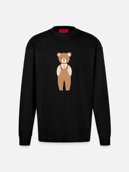 Teddy - Heavyweight Oversized Organic Langarmshirt Made in EU - SOLID BLACK