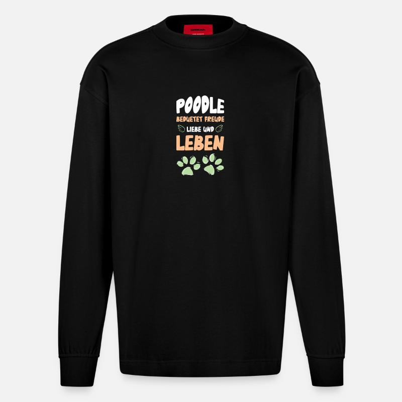 Pudel - Heavyweight Oversized Organic Langarmshirt Made in EU - SOLID BLACK