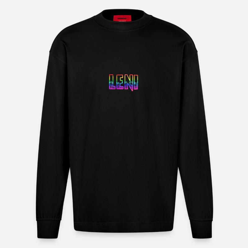 leni rs regenbogen - Heavyweight Oversized Organic Langarmshirt Made in EU - SOLID BLACK