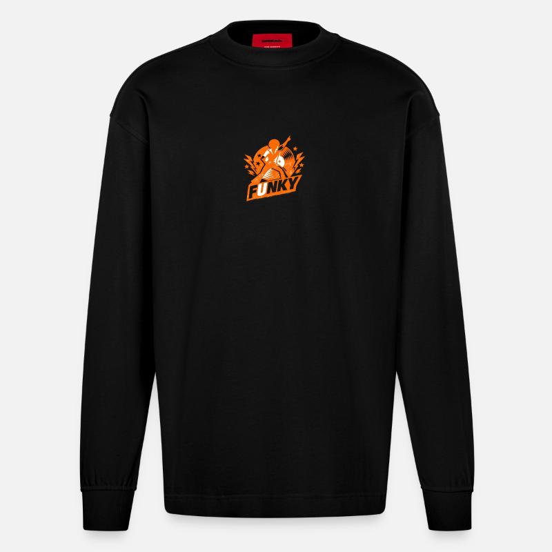 malodorant - Manches longues bio épais oversize fabriqué en UE - SOLID BLACK