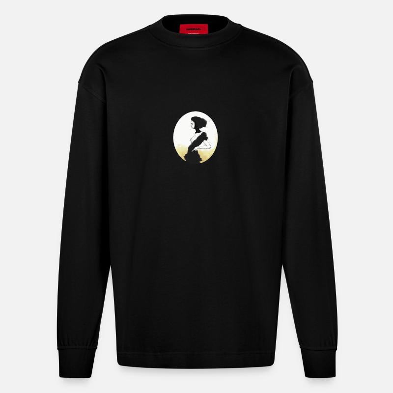 Tänzerin - Heavyweight Oversized Organic Langarmshirt Made in EU - SOLID BLACK