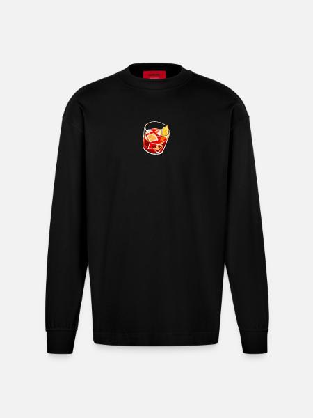 Aperitivo Time - Heavyweight Oversized Organic Longsleeve Shirt Made in EU - SOLID BLACK