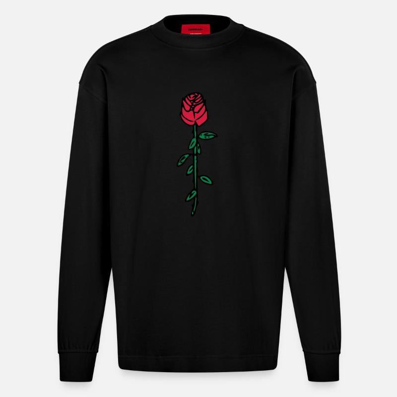 Rose - Heavyweight Oversized Organic Langarmshirt Made in EU - SOLID BLACK