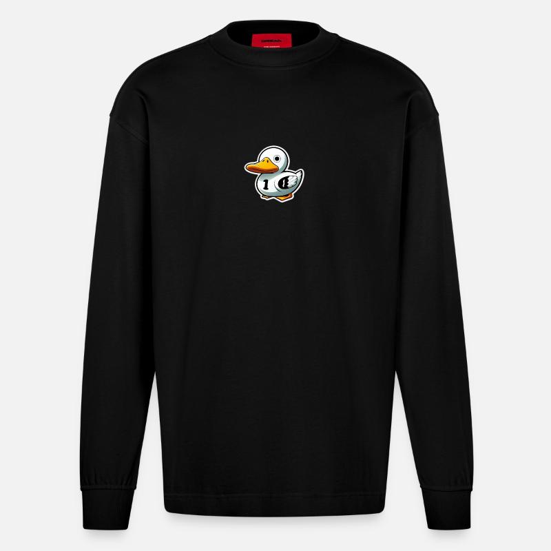 Quietscheentchen - Heavyweight Oversized Organic Langarmshirt Made in EU - SOLID BLACK