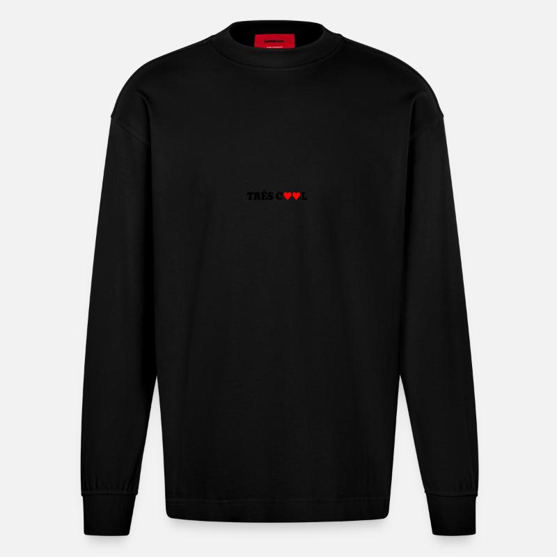 Tres cool - Heavyweight Oversized Organic Langarmshirt Made in EU - SOLID BLACK