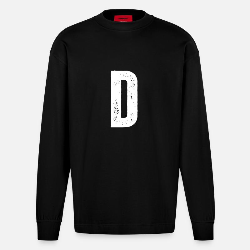 D - Heavyweight Oversized Organic Langarmshirt Made in EU - SOLID BLACK